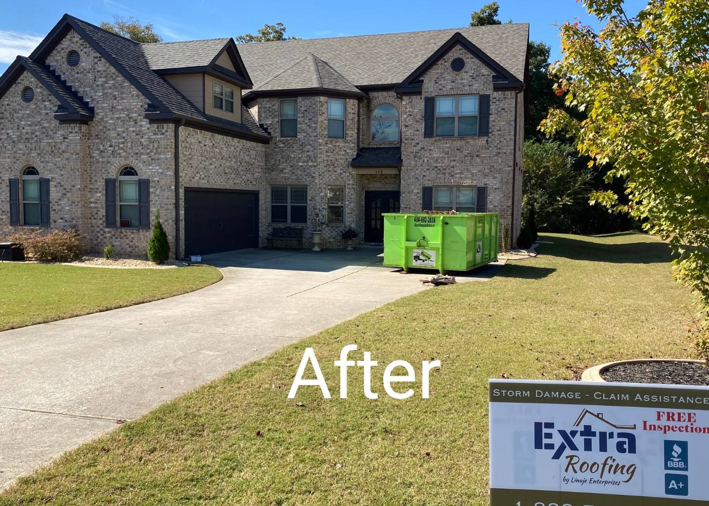 After: the Stockbridge home with its new roof finished